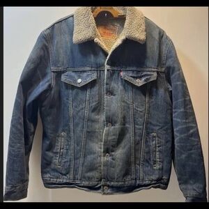 Levi's Blue Denim Jacket with Cream Collar